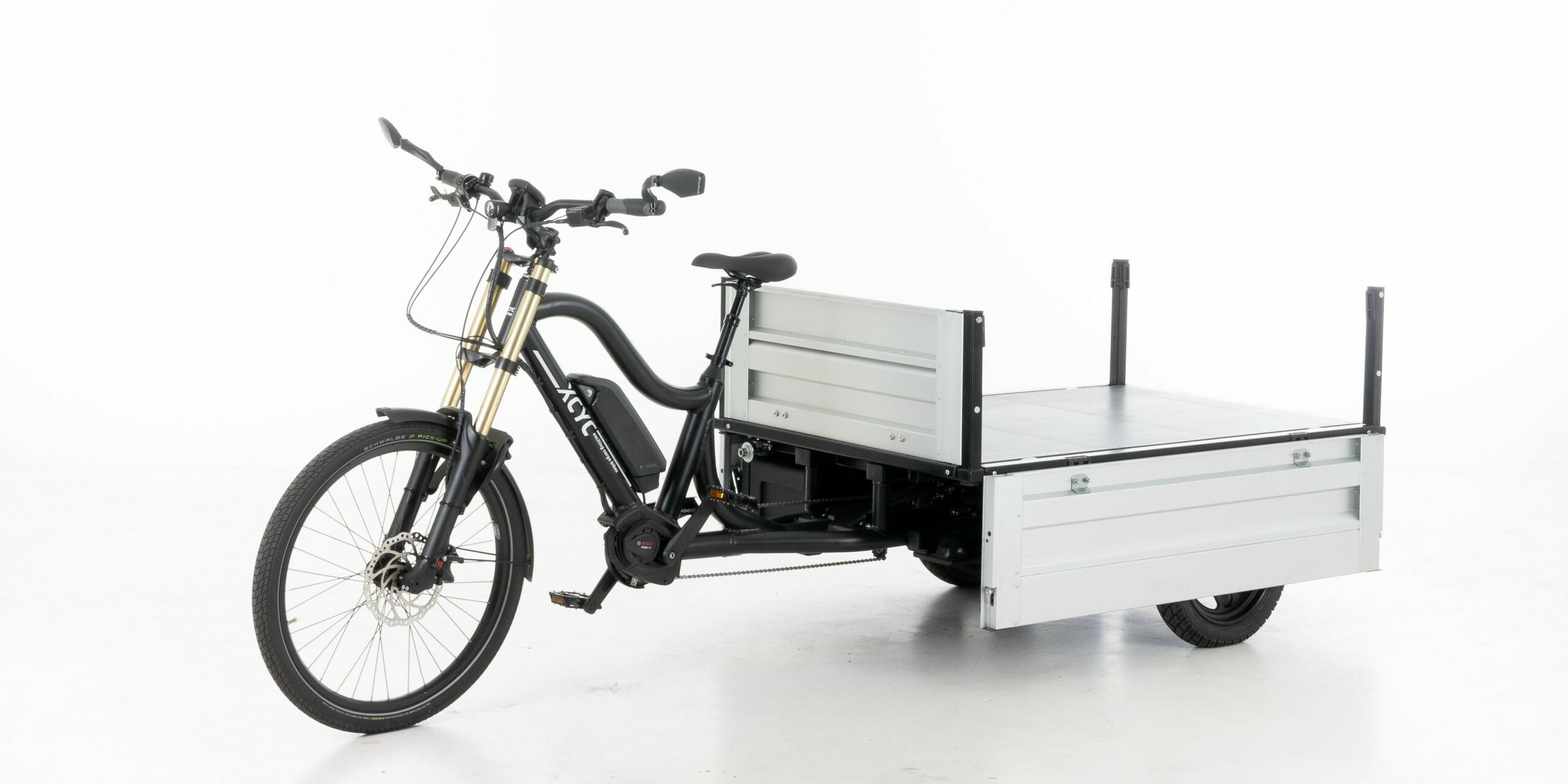Work 4.0 Ladefläche Stema Seitenwand geklappt Cargo E-Bike mit Kippfunktion